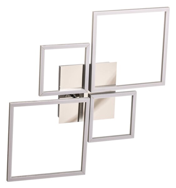 Briloner Lampa sufitowa LED Frame, możliwość ściemniania, aluminiowy / szary / cynkowy, salon / jadalnia, metal, nowoczesny