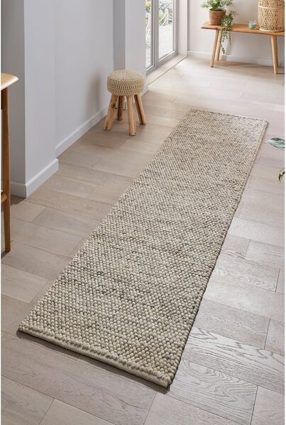 Jasnoszary chodnik z mieszanki wełny tkany ręcznie 60x230 cm Minerals – Flair Rugs