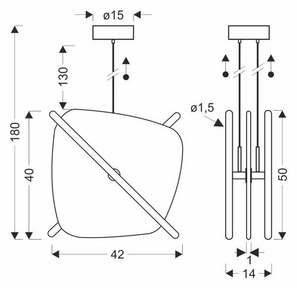 Szklana lampa wisząca nad stół C4-B96