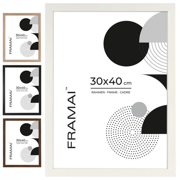 Biała ramka na zdjęcia w rozmiarze 30x40 cm FRAMAI®