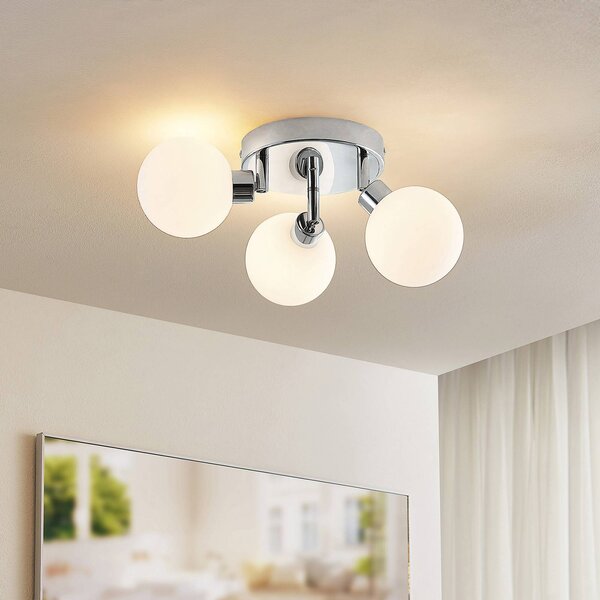 Lampa sufitowa Zaniba Lindby, możliwość ściemniania, chromowy / srebrny, salon / jadalnia, metal, nowoczesny
