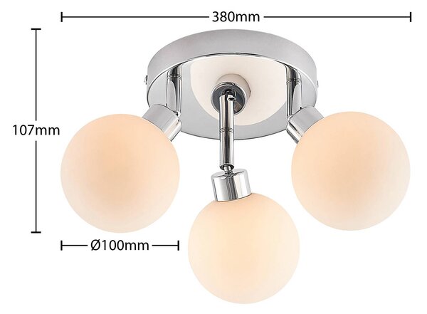 Lampa sufitowa Zaniba Lindby, możliwość ściemniania, chromowy / srebrny, salon / jadalnia, metal, nowoczesny