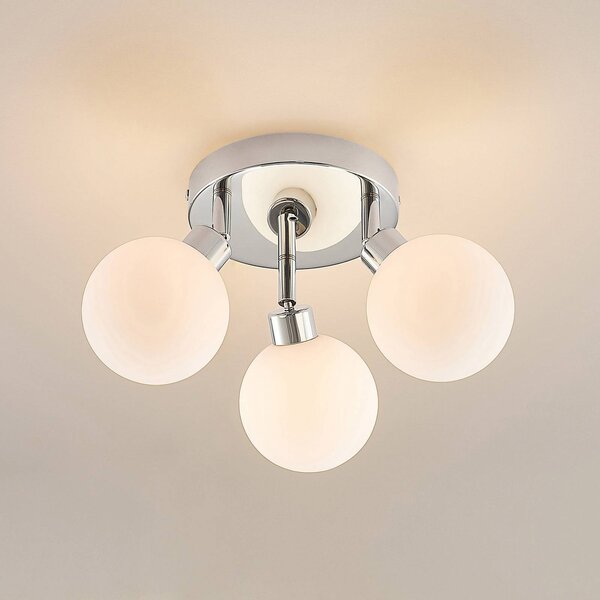 Lampa sufitowa Zaniba Lindby, możliwość ściemniania, chromowy / srebrny, salon / jadalnia, metal, nowoczesny