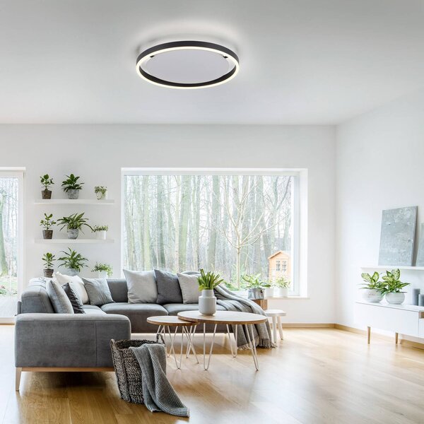 JUST LIGHT. GmbH Lampa sufitowa LED Ritus, możliwość ściemniania, czarny, salon / jadalnia, aluminium, nowoczesny