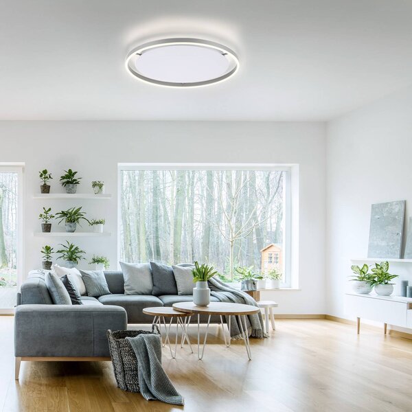JUST LIGHT. GmbH Lampa sufitowa LED Ritus, możliwość ściemniania, aluminiowy / szary / cynkowy, salon / jadalnia, aluminium, nowoczesny