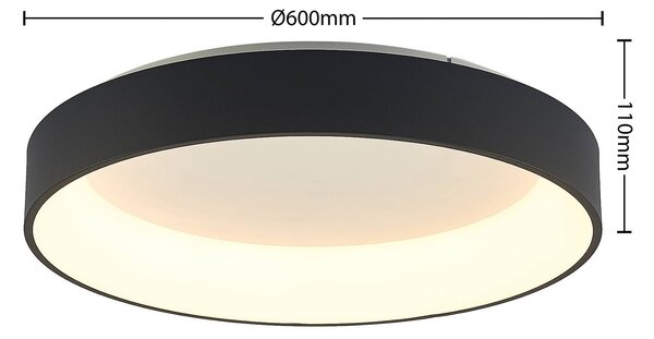 Lampa sufitowa LED Aleksi Arcchio, możliwość ściemniania, czarny, kuchnia, metal, nowoczesny