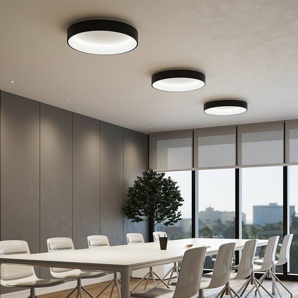 Lampa sufitowa LED Aleksi Arcchio, możliwość ściemniania, czarny, kuchnia, metal, nowoczesny