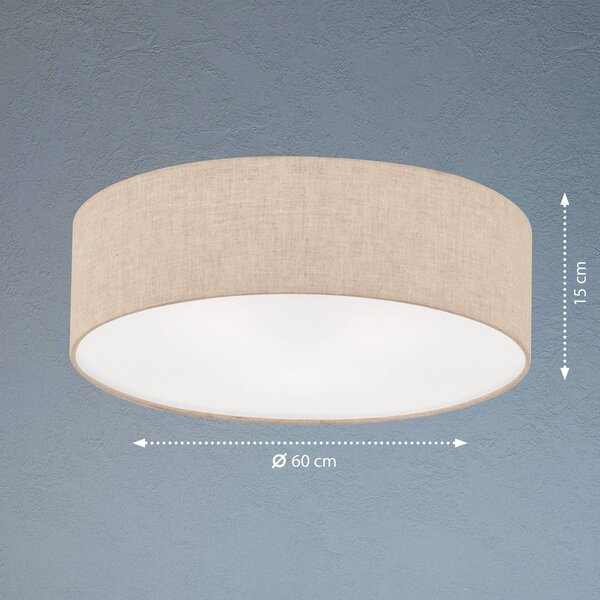 FISCHER & HONSEL Lampa sufitowa Thor, możliwość ściemniania, kremowy / amber, salon / jadalnia, tkanina / materiał / jedwab, nowoczesny