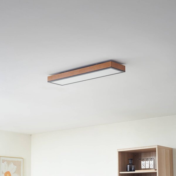 Lampa sufitowa LED Laviona Lindby, jasne drewno, salon / jadalnia, drewno, nowoczesny
