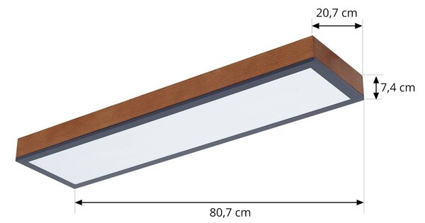 Lampa sufitowa LED Laviona Lindby, możliwość ściemniania, jasne drewno, salon / jadalnia, drewno, nowoczesny