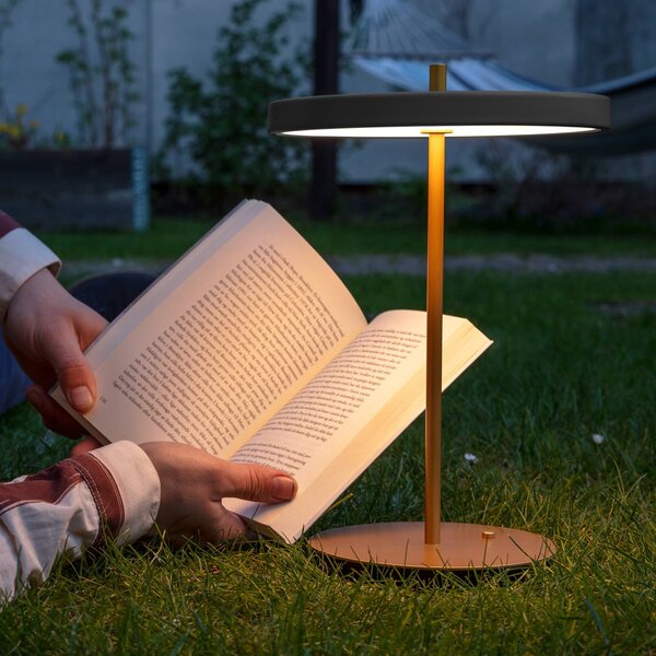 UMAGE Lampa stołowa LED Asteria Move, możliwość ściemniania, mosiężny / złoty, salon / jadalnia, metal, design