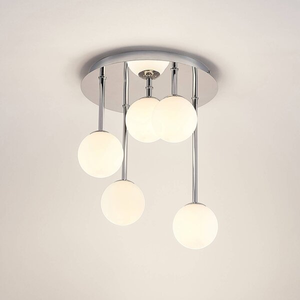 Lampa sufitowa Chrissy Lindby, możliwość ściemniania, chromowy / srebrny, salon / jadalnia, metal, nowoczesny