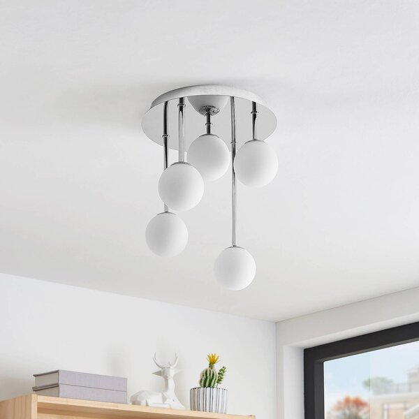 Lampa sufitowa Chrissy Lindby, możliwość ściemniania, chromowy / srebrny, salon / jadalnia, metal, nowoczesny