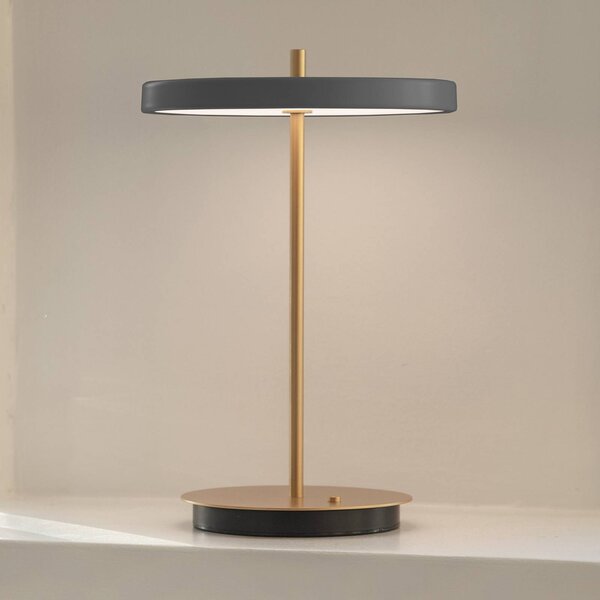 UMAGE Lampa stołowa LED Asteria Move, możliwość ściemniania, mosiężny / złoty, salon / jadalnia, metal, design