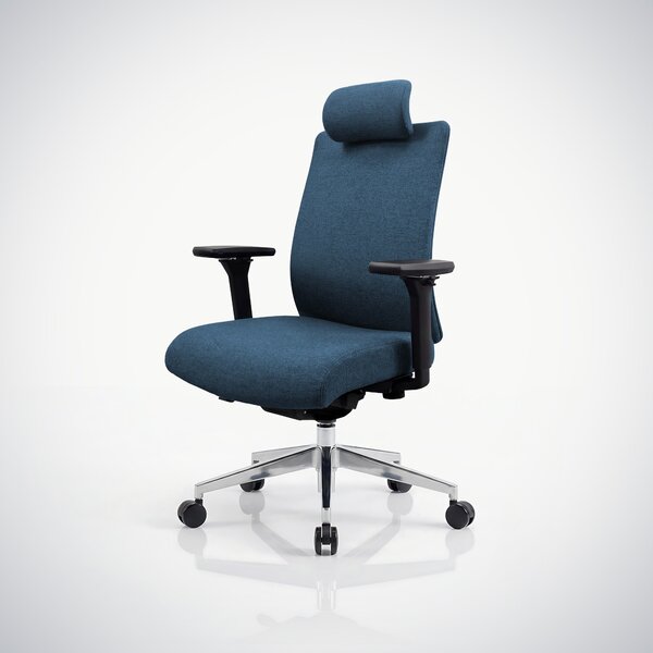 Fotel biurowy ergonomiczny obrotowy ciemnoniebieski: VECTOR