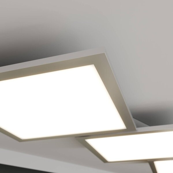 Lampa sufitowa LED Ilira Lucande, możliwość ściemniania, aluminiowy / szary / cynkowy, kuchnia, aluminium, nowoczesny