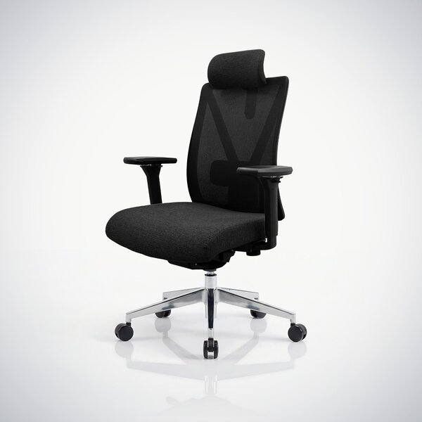 Fotel biurowy ergonomiczny czarny z siatką VECTOR