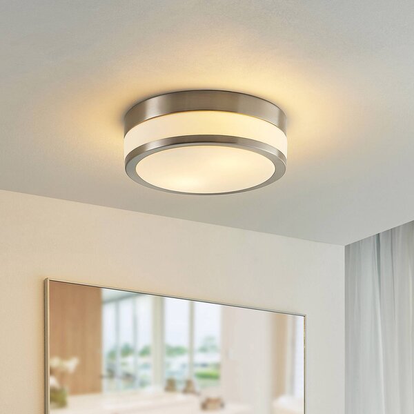 Lampa sufitowa Flavi Lindby, możliwość ściemniania, aluminiowy / szary / cynkowy, łazienka, metal, nowoczesny