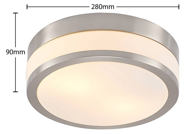 Lampa sufitowa Flavi Lindby, możliwość ściemniania, aluminiowy / szary / cynkowy, łazienka, metal, nowoczesny