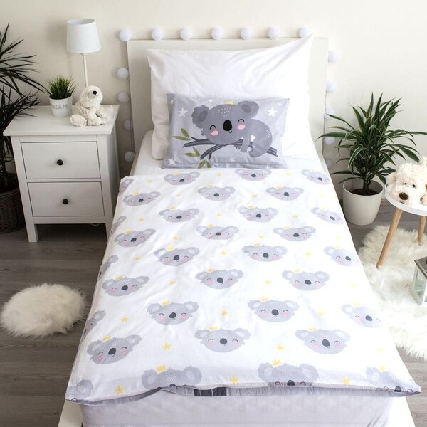 Szara bawełniana pościel dziecięca do łóżeczka 100x135 cm Koala "Sweet Dreams" – Jerry Fabrics