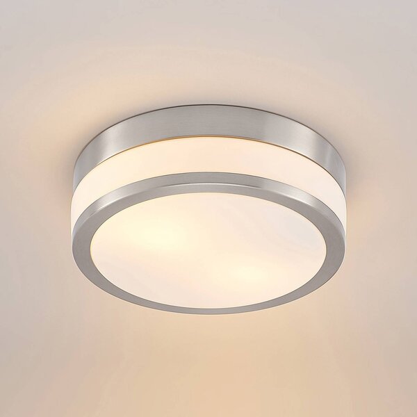 Lampa sufitowa Flavi Lindby, możliwość ściemniania, aluminiowy / szary / cynkowy, łazienka, metal, nowoczesny