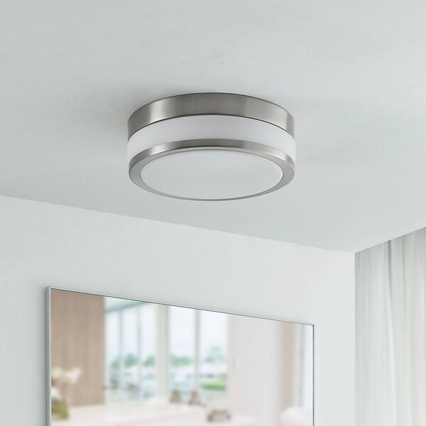 Lampa sufitowa Flavi Lindby, możliwość ściemniania, aluminiowy / szary / cynkowy, łazienka, metal, nowoczesny