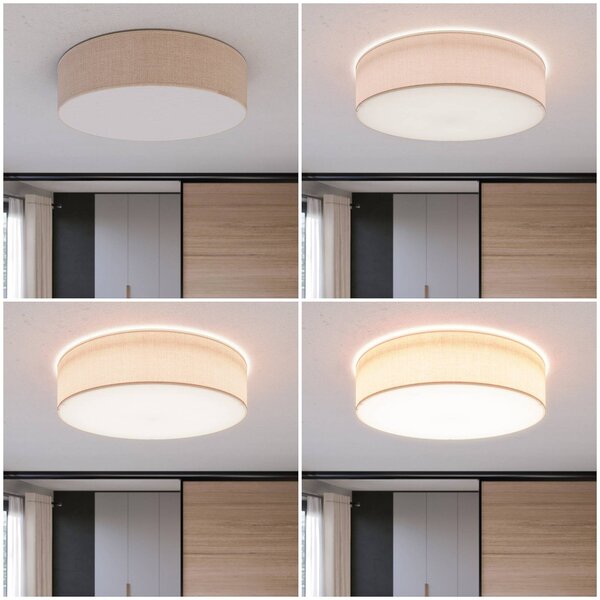 Lampa sufitowa Rondo TK Lighting, możliwość ściemniania, kremowy / amber, sypialnia, tkanina / materiał / jedwab, nowoczesny