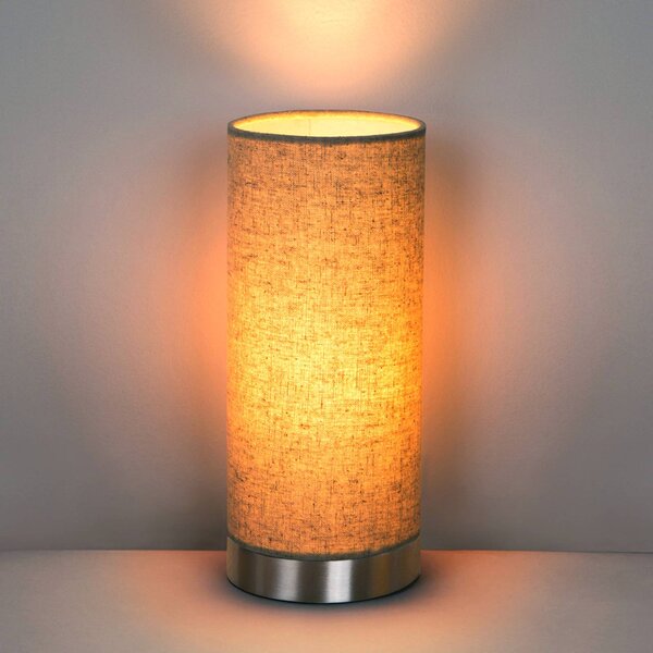 Lampa stołowa Ronja Lindby, możliwość ściemniania, kremowy / amber, sypialnia, tkanina / materiał / jedwab, nowoczesny