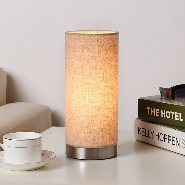 Lampa stołowa Ronja Lindby, możliwość ściemniania, kremowy / amber, sypialnia, tkanina / materiał / jedwab, nowoczesny