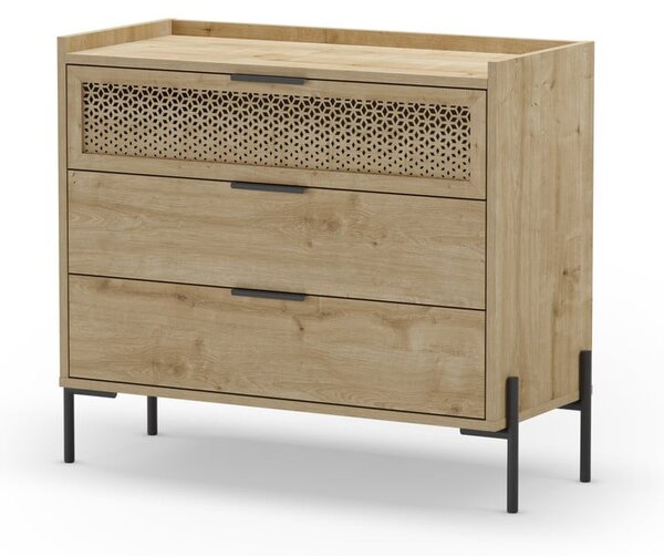 Niska komoda w dekorze dębu 90x80 cm Inca – Marckeric