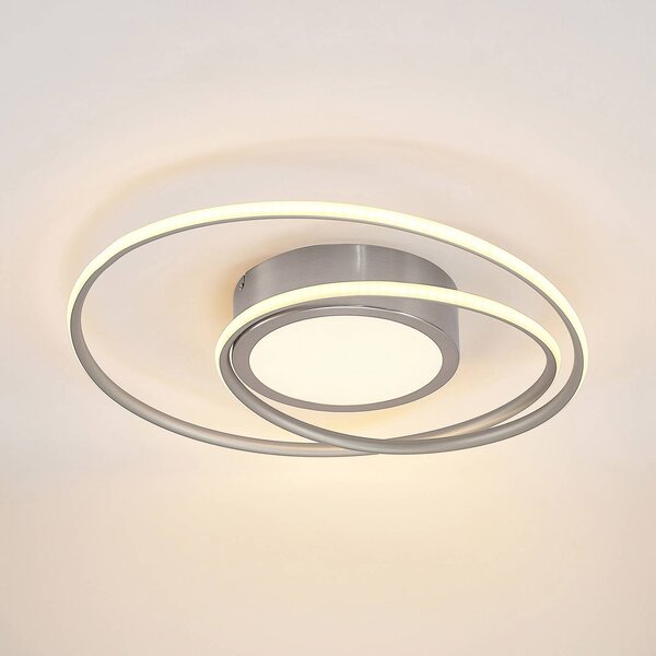 Lampa sufitowa LED Bovia Lindby, możliwość ściemniania, aluminiowy / szary / cynkowy, salon / jadalnia, aluminium, nowoczesny