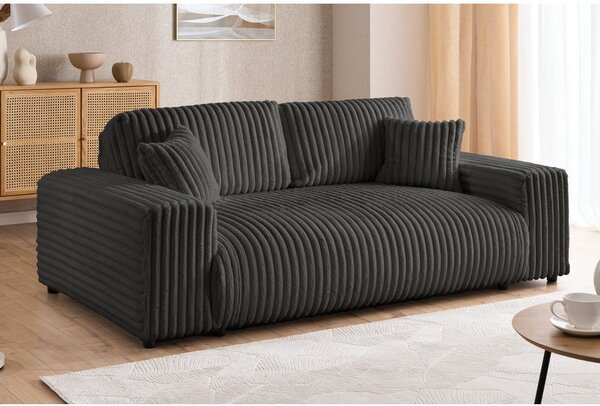 Ciemnoszara sztruksowa sofa 178 cm Justin – Ropez