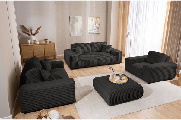Ciemnoszara sztruksowa sofa 178 cm Justin – Ropez