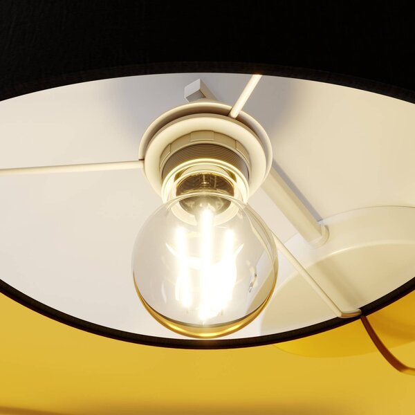 Lampa sufitowa Laurenz Lindby, możliwość ściemniania, czarny, salon / jadalnia, tkanina / materiał / jedwab, nowoczesny