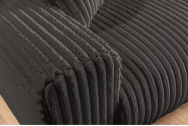 Ciemnoszara sztruksowa sofa 178 cm Justin – Ropez