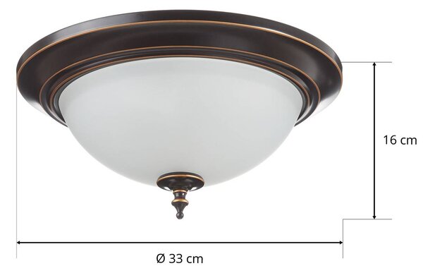Westinghouse Lampa sufitowa Harwell, możliwość ściemniania, brązowy / mosiężny, salon / jadalnia, metal, antyczny
