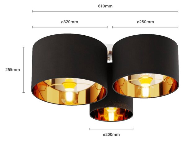 Lampa sufitowa Laurenz Lindby, możliwość ściemniania, czarny, salon / jadalnia, tkanina / materiał / jedwab, nowoczesny