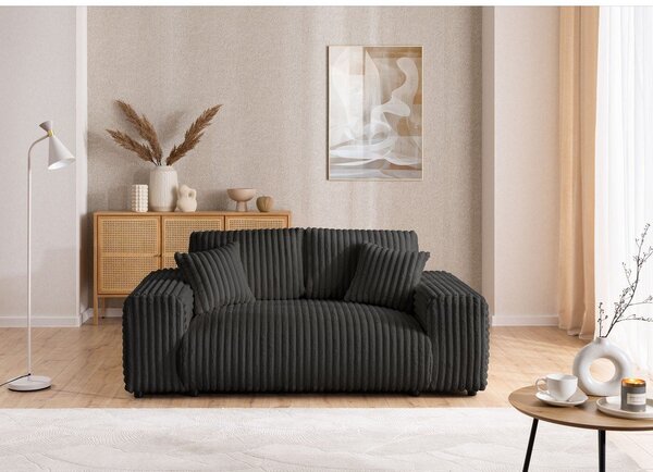 Ciemnoszara sztruksowa sofa 178 cm Justin – Ropez