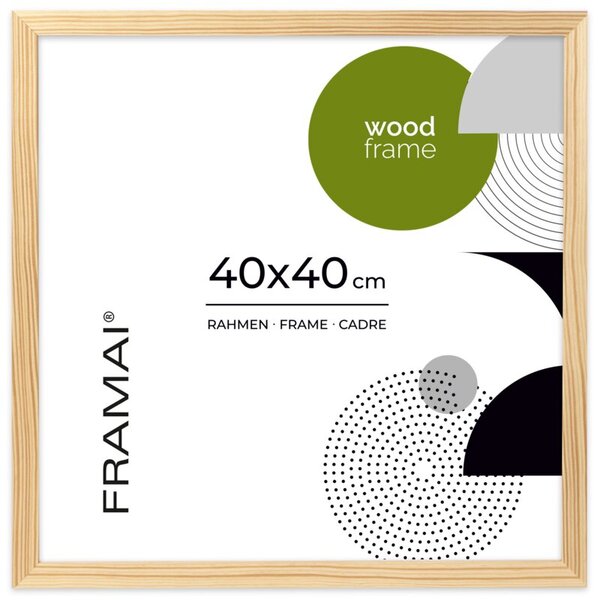 Ramka na zdjęcia 40x40 cm z drewna surowego sosnowa ramka DIY FRAMAI®
