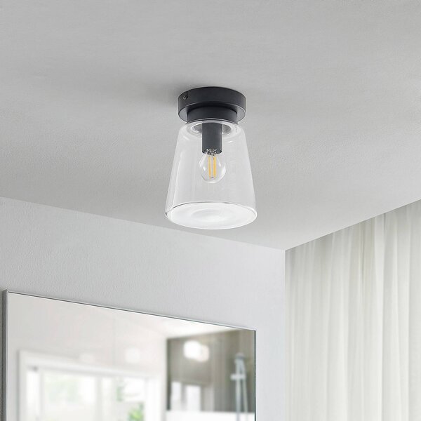 Lampa sufitowa Carmalin Lindby, możliwość ściemniania, czarny, salon / jadalnia, metal, nowoczesny