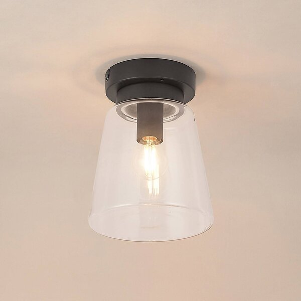 Lampa sufitowa Carmalin Lindby, możliwość ściemniania, czarny, salon / jadalnia, metal, nowoczesny