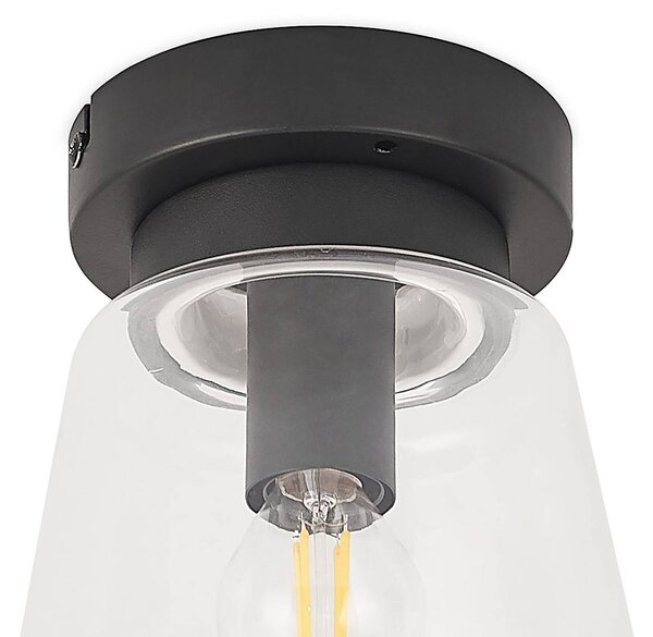 Lampa sufitowa Carmalin Lindby, możliwość ściemniania, czarny, salon / jadalnia, metal, nowoczesny