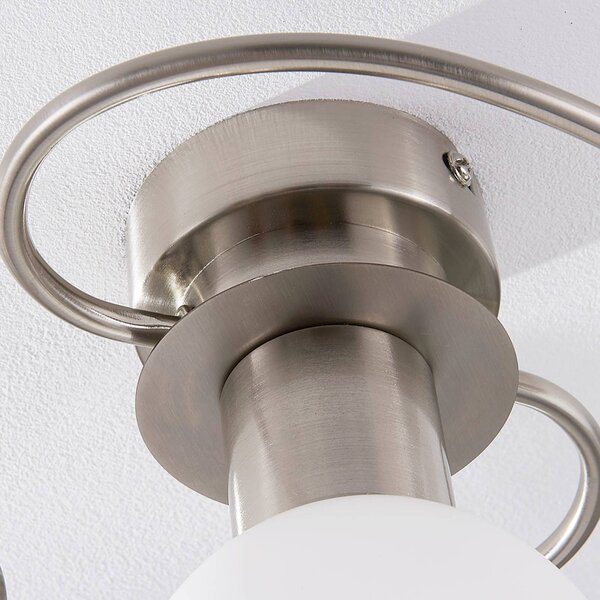 Lampa sufitowa Ciala Lindby, możliwość ściemniania, aluminiowy / szary / cynkowy, salon / jadalnia, szkło, nowoczesny