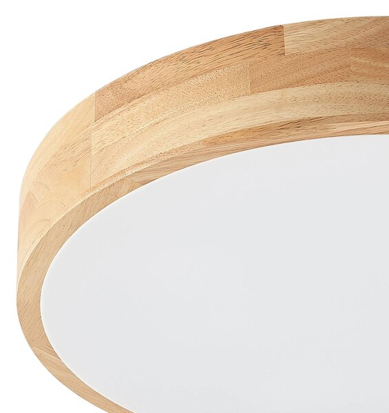Lampa sufitowa Tanju Lindby, możliwość ściemniania, jasne drewno, salon / jadalnia, drewno, dworkowy / rustykalny