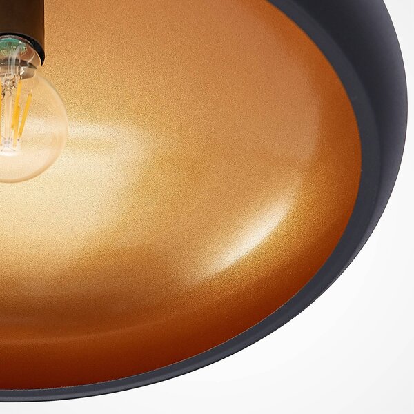 Lampa sufitowa Gerwina Lindby, możliwość ściemniania, czarny, salon / jadalnia, metal, nowoczesny