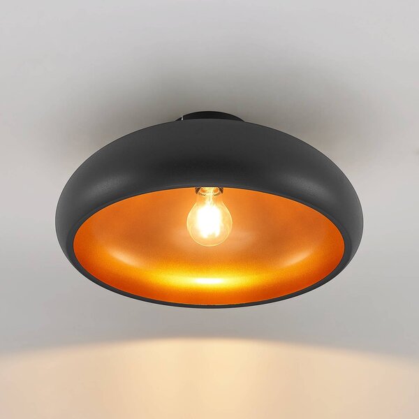 Lampa sufitowa Gerwina Lindby, możliwość ściemniania, czarny, salon / jadalnia, metal, nowoczesny