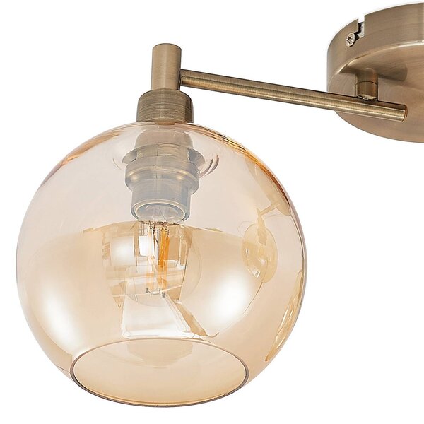 Lampa sufitowa Jemissa Lindby, możliwość ściemniania, mosiężny / złoty, salon / jadalnia, metal, nowoczesny