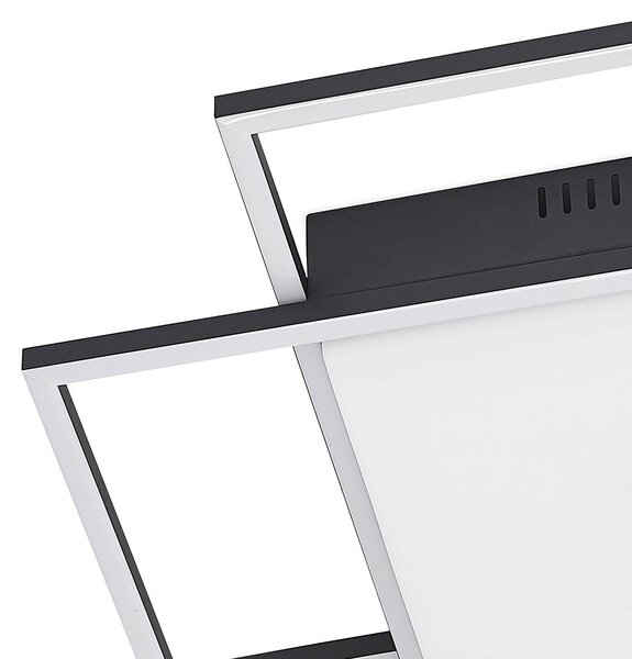 Lampa sufitowa LED Nelinka Lindby, czarny, salon / jadalnia, aluminium, nowoczesny