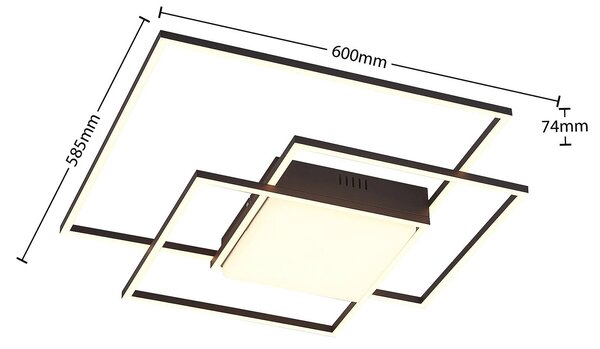 Lampa sufitowa LED Nelinka Lindby, czarny, salon / jadalnia, aluminium, nowoczesny
