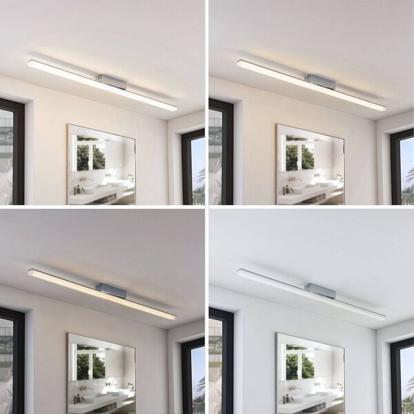 Lampa sufitowa Levke Lindby, możliwość ściemniania, biały / opal, łazienka, tworzywo sztuczne, nowoczesny
